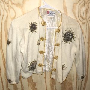 Vintage 100% Cashmere, beaded, silklined cardigan!